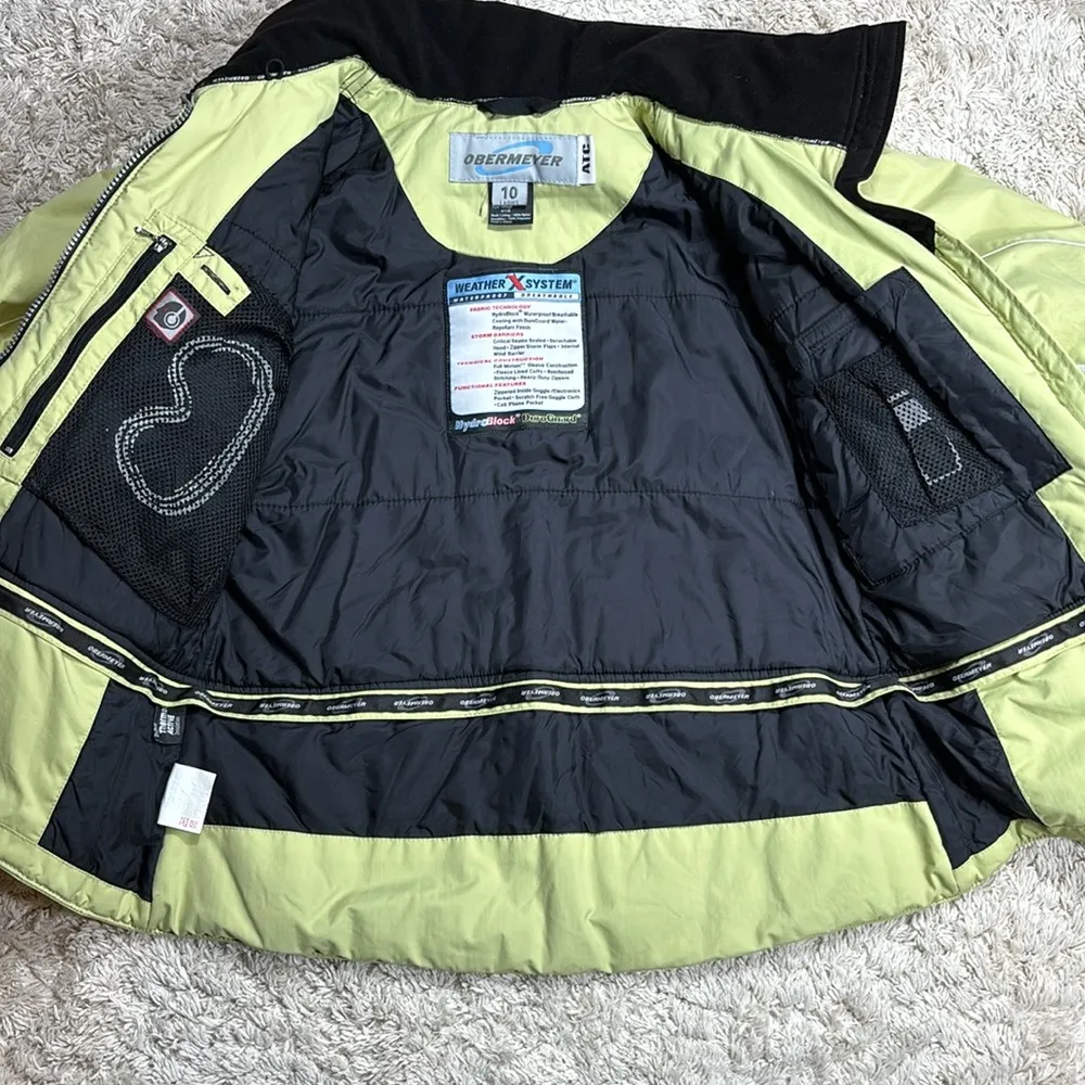 Obermeyer Women's Ski Jacket, Pale Green/White, Size 10 - Image 8