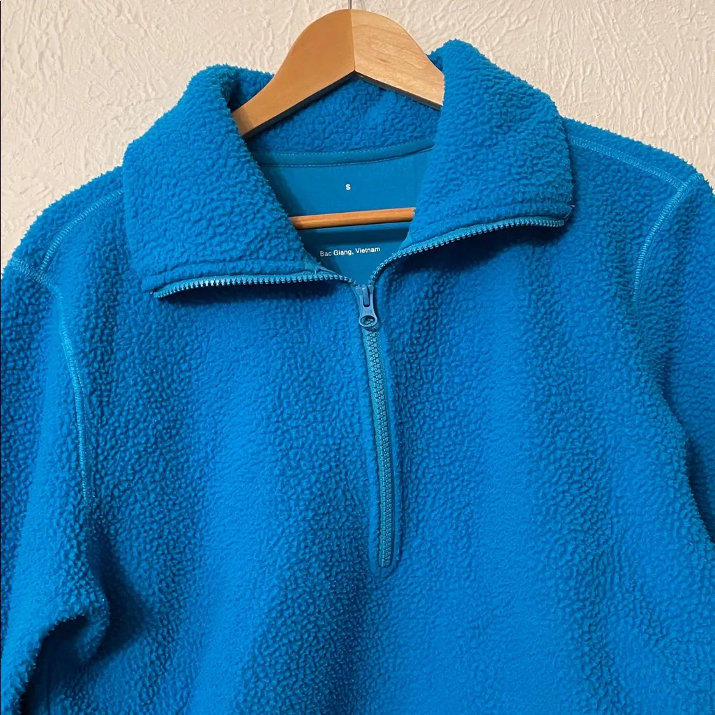 Everlane Blue Pullover The ReNew Fleece Half-Zip Size Small - Image 3