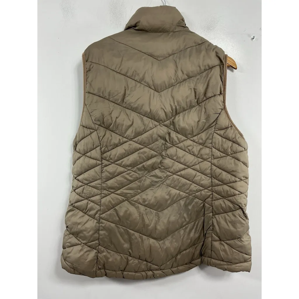 Womans Excellent Condition Zeroxposur Quilted Puffer Vest XL Tan Lightweight - Image 2
