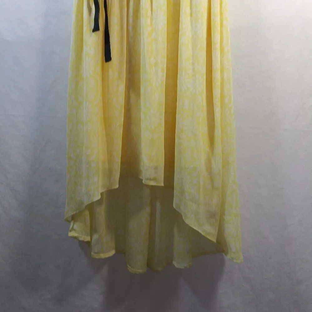 Disney Princess Belle Yellow Flowy Wrap High Low Dress Size L - Image 3