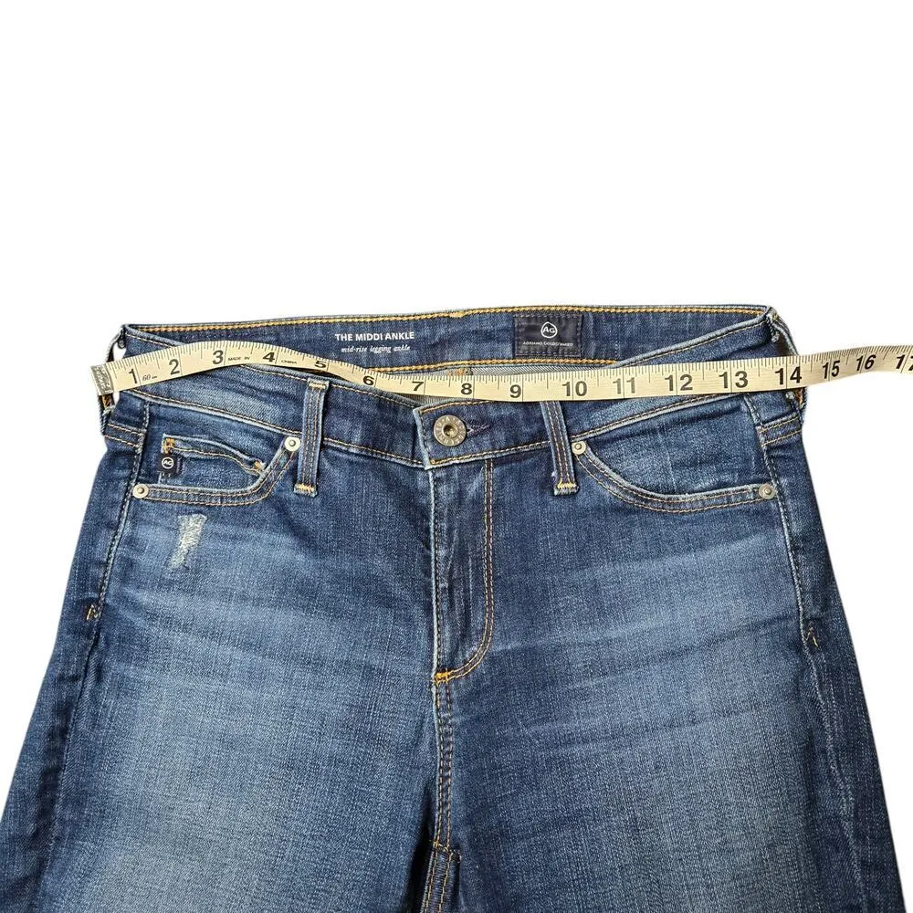 AG Adriano Goldschmied Midi Ankle Mid Rise Legging Ankle Jeans Size: 25 Blue - Image 3