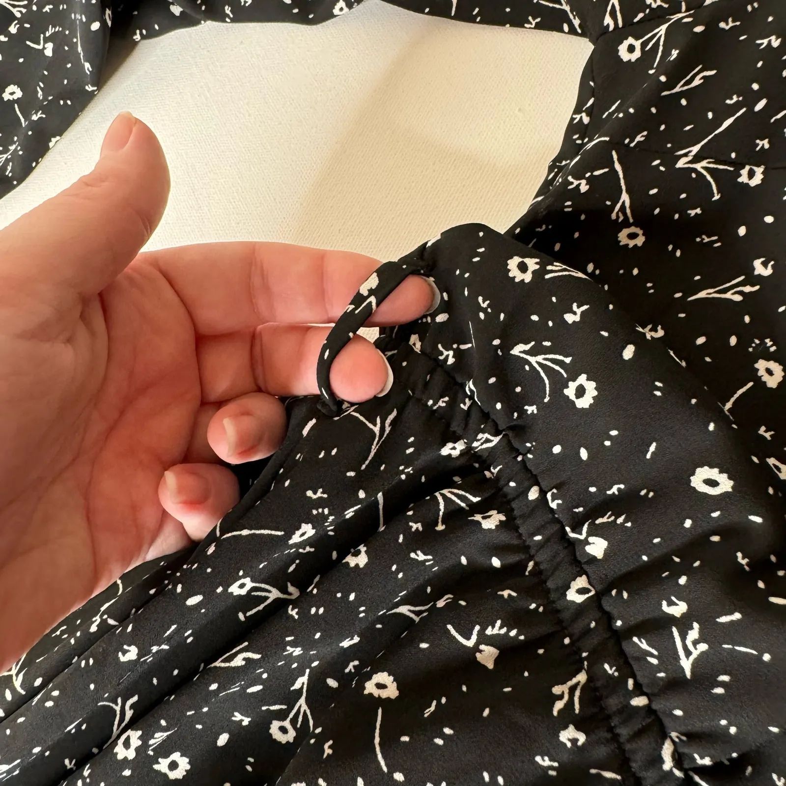 Carly Jean Womens Ditsy Floral Print Midi Asymmetrical Dress Sz L Boho Festival - Image 7