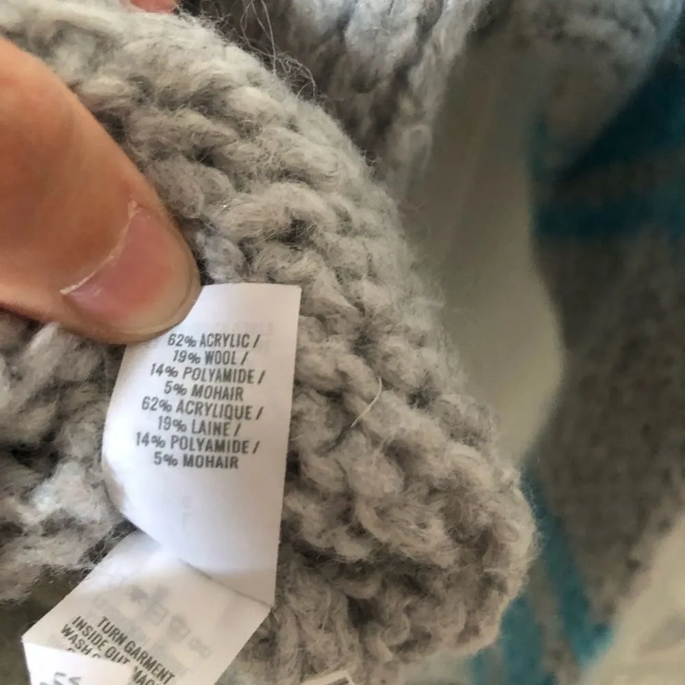 Aerie Cozy Oversized Gray Pullover Sweater women Size L wool blend - Image 6