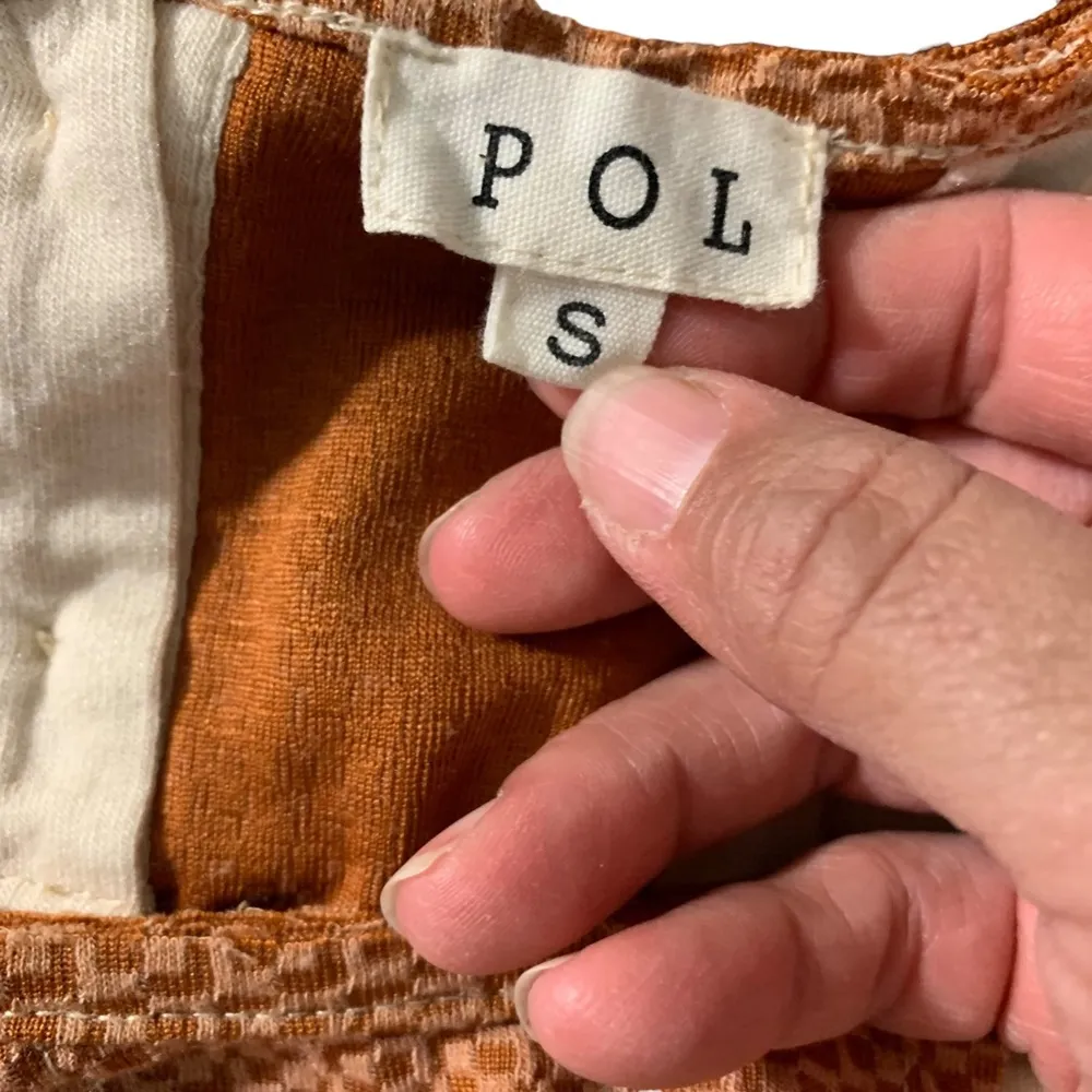 POL women's oversized small blouse, cream and brown - Image 5