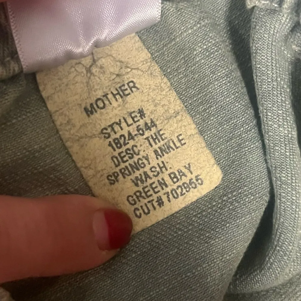 MOTHER The Springy Ankle Pants Jeans High Rise Straight Leg in Green Bay size 25 - Image 9