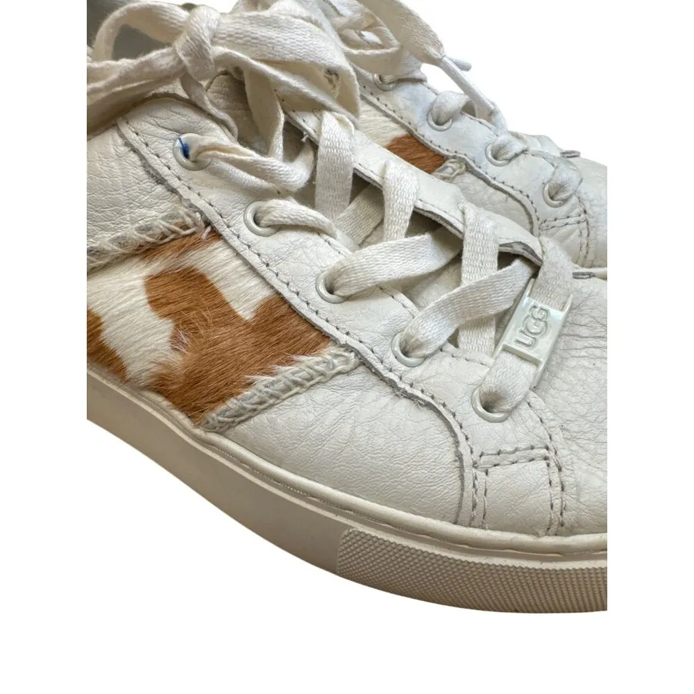 Ugg Womens White Brown Leopard Print Sneakers shoes Size 6 SKU8138 - Image 8