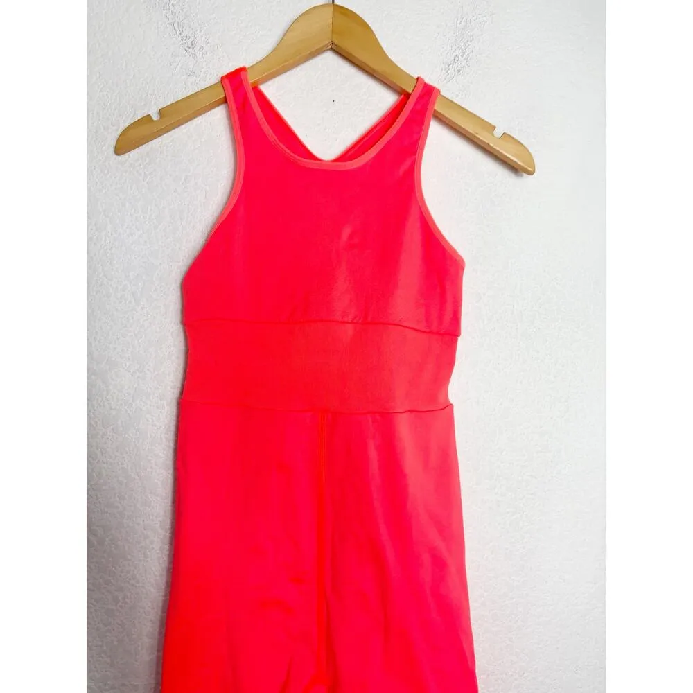 Free People FP Movement Every Single Time Runsie Size M/L Neon Coral Romper - Image 9