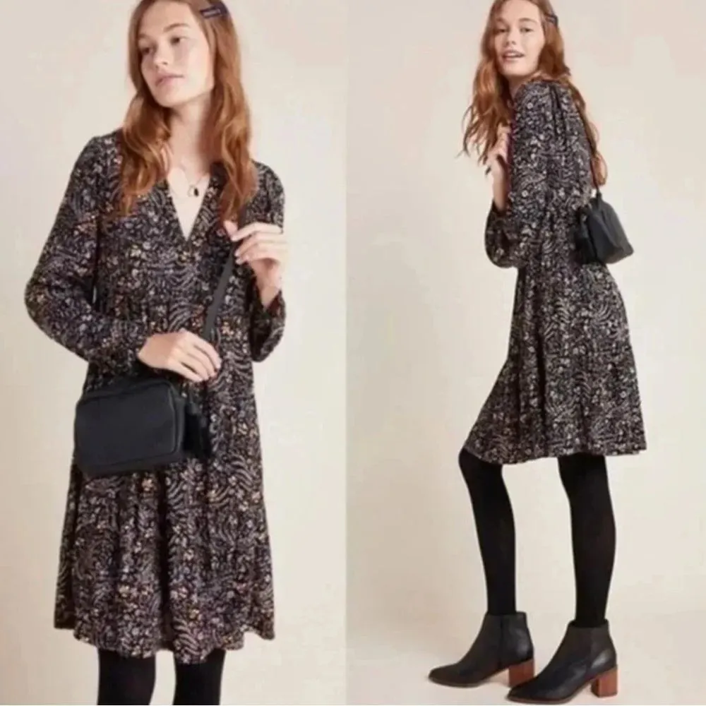 Anthropologie Maeve Floral Amber Tiered‎ Tunic Dress Size XS - Image 2