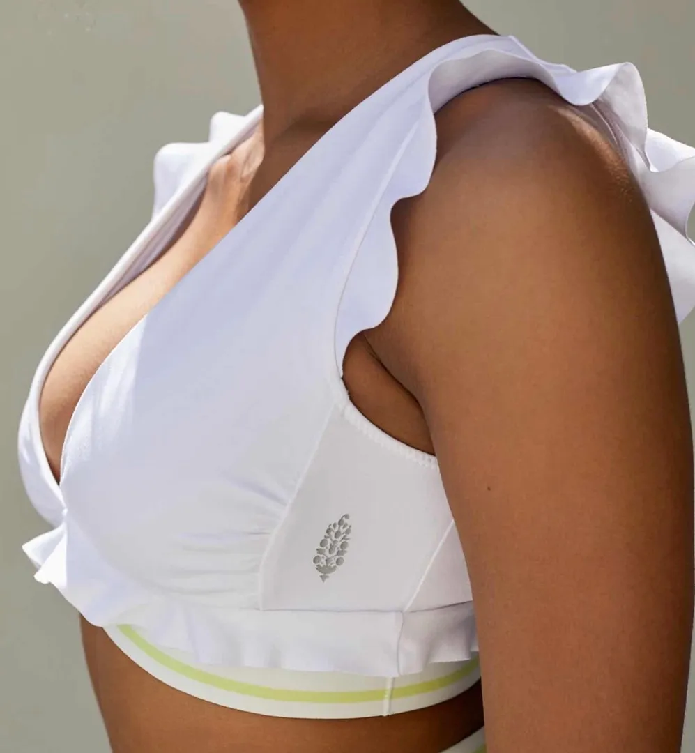 Free People Movement Ruffle Bra Small White - Image 4