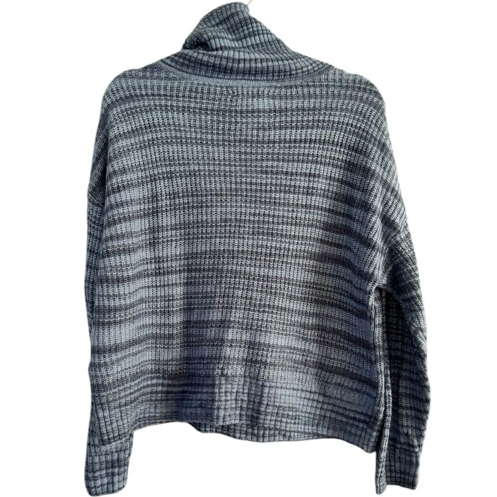 Aerie Blue Ribbed Cozy 1/4 Zip Cropped Pullover Blue Sweater Women’s Size Small - Image 4