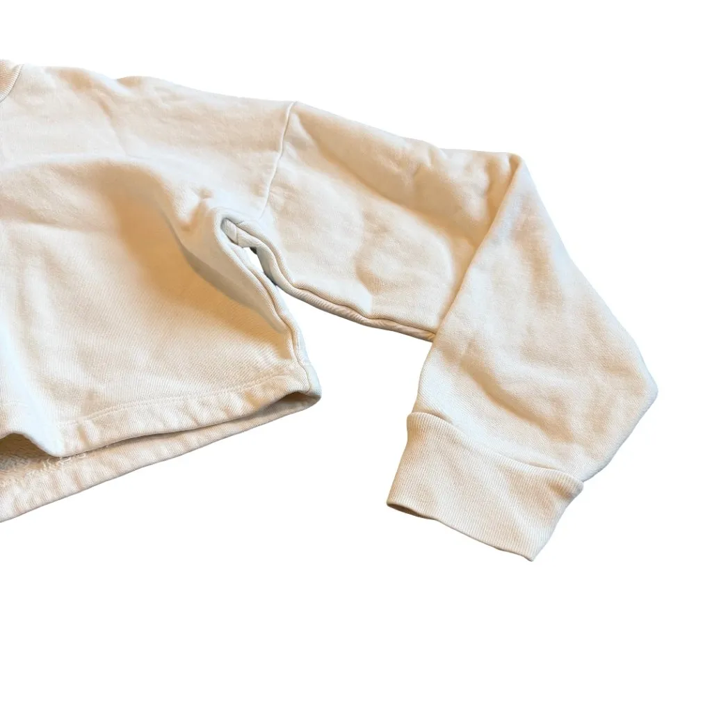 Reformation Cream Cropped Length Pullover Sweater Crew Neck Size Small Women's - Image 8