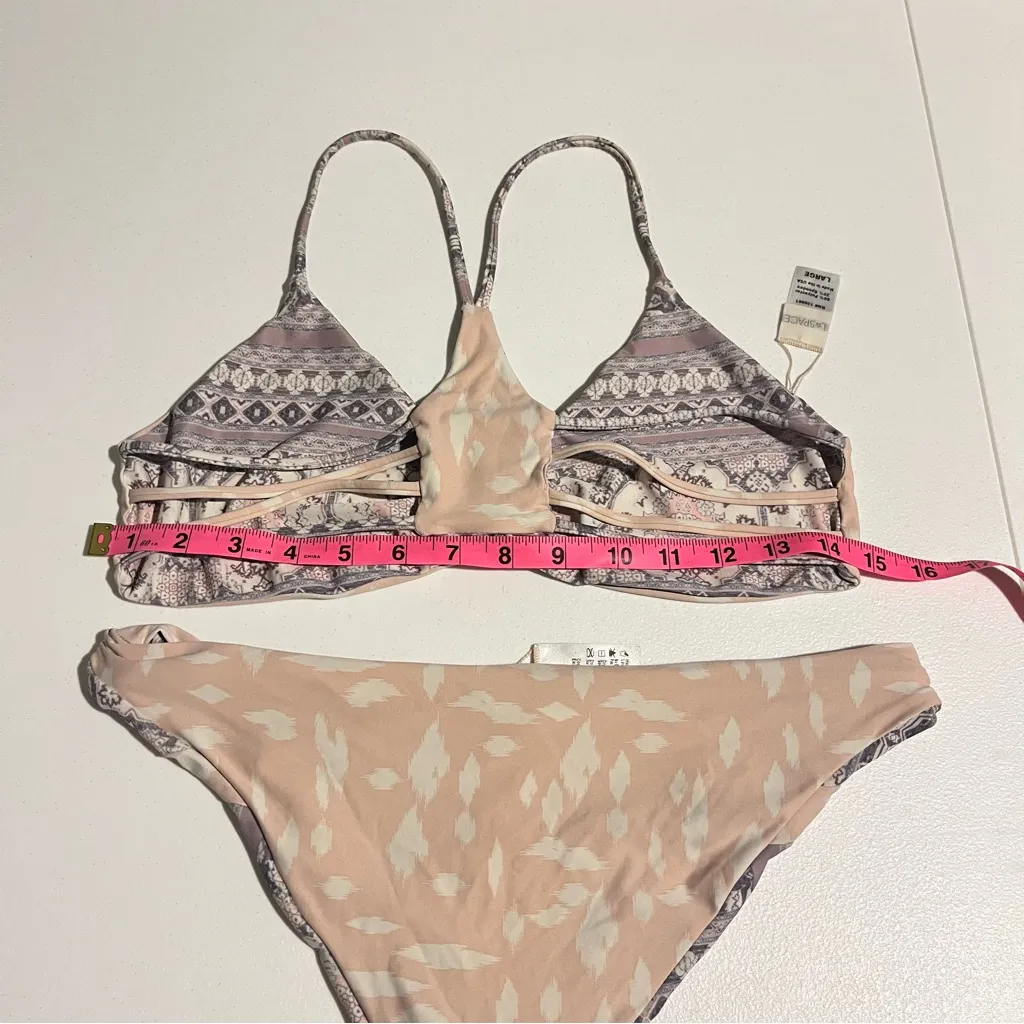 L Space Paisley Bohemian Reversable Bikini Size Large - Image 6