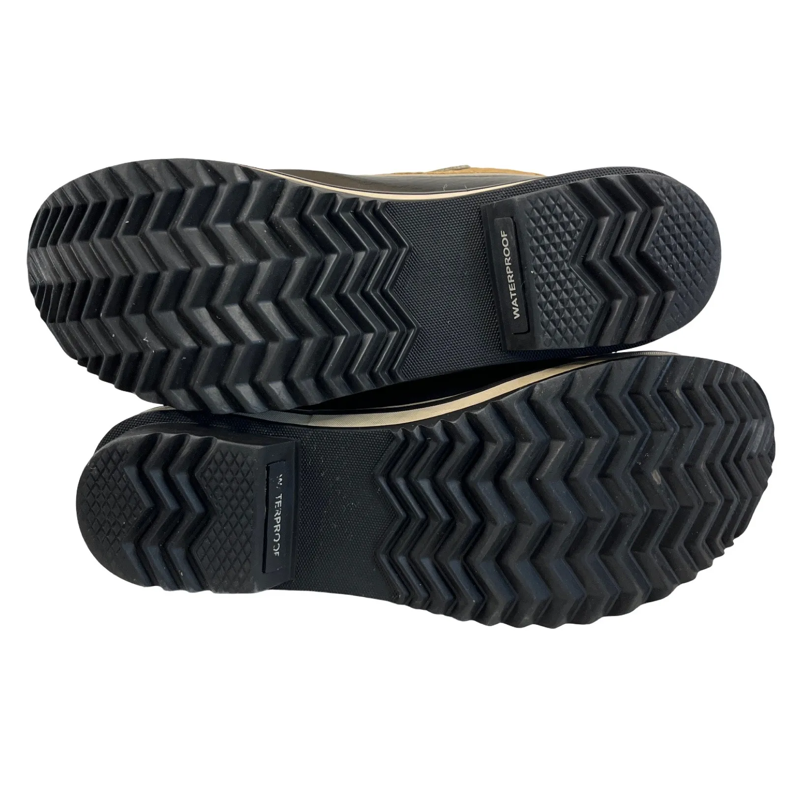 Sorel Joan Of Arctic Waterproof Winter Boots Quilted Faux Fur Tan Black 8 - Image 4