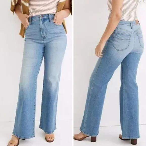 NEW Madewell * hemmed* High-Rise Flare Jeans‎ in Caine Wash, 25 - Image 2