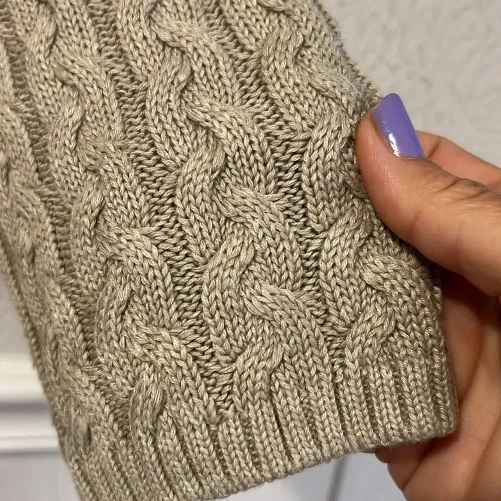 Eliza J Tan Cable Knit fit and flare sweater dress size XS - Image 5