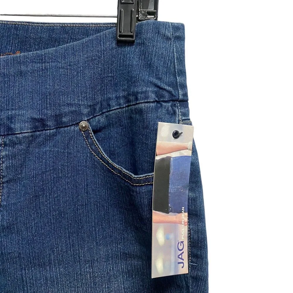 Jag Jeans Women's Sz 16 Medium Wash Blue Dive Stretchable High Rise Straight - Image 4