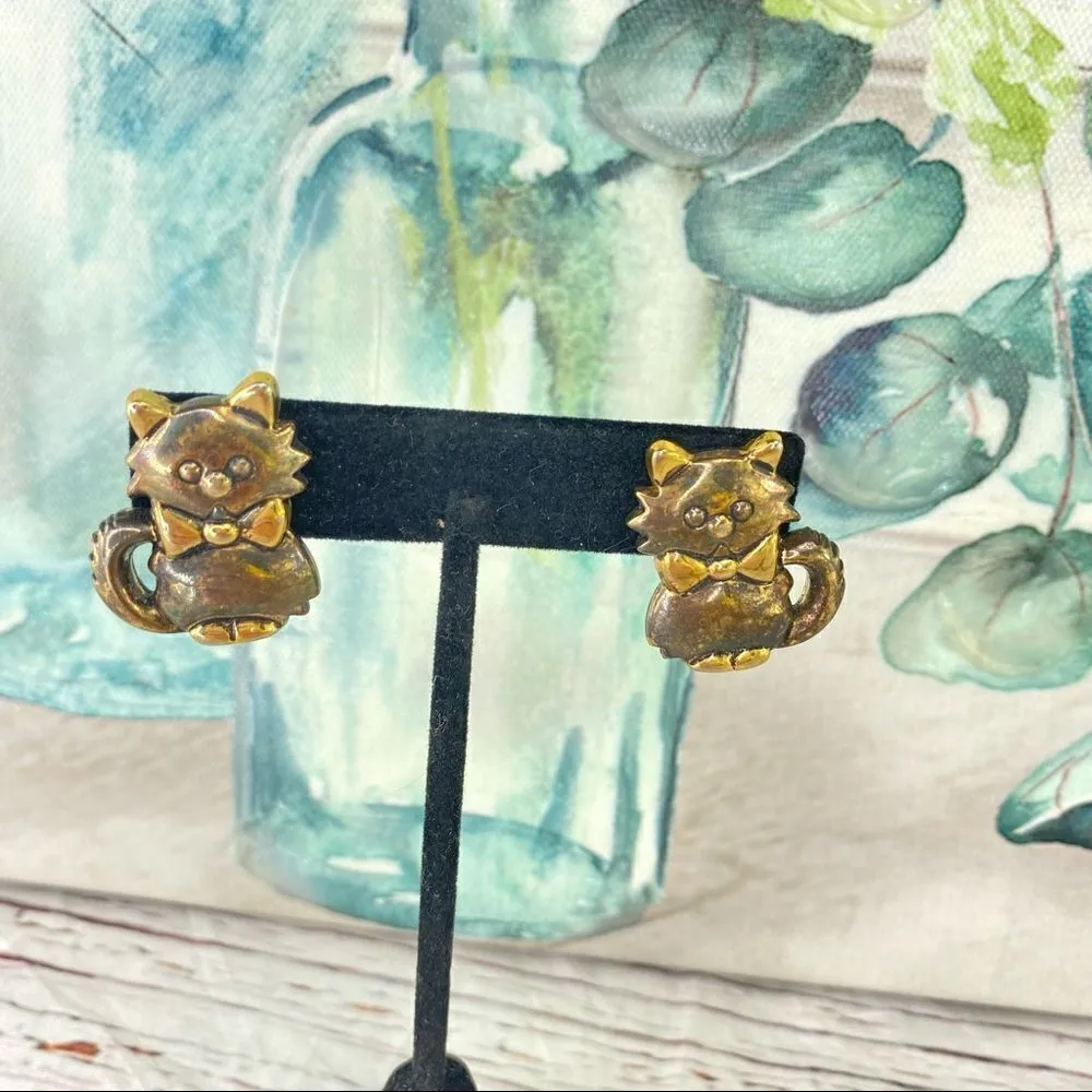 Vintage Bow Tie Kitties Earrings - Image 7