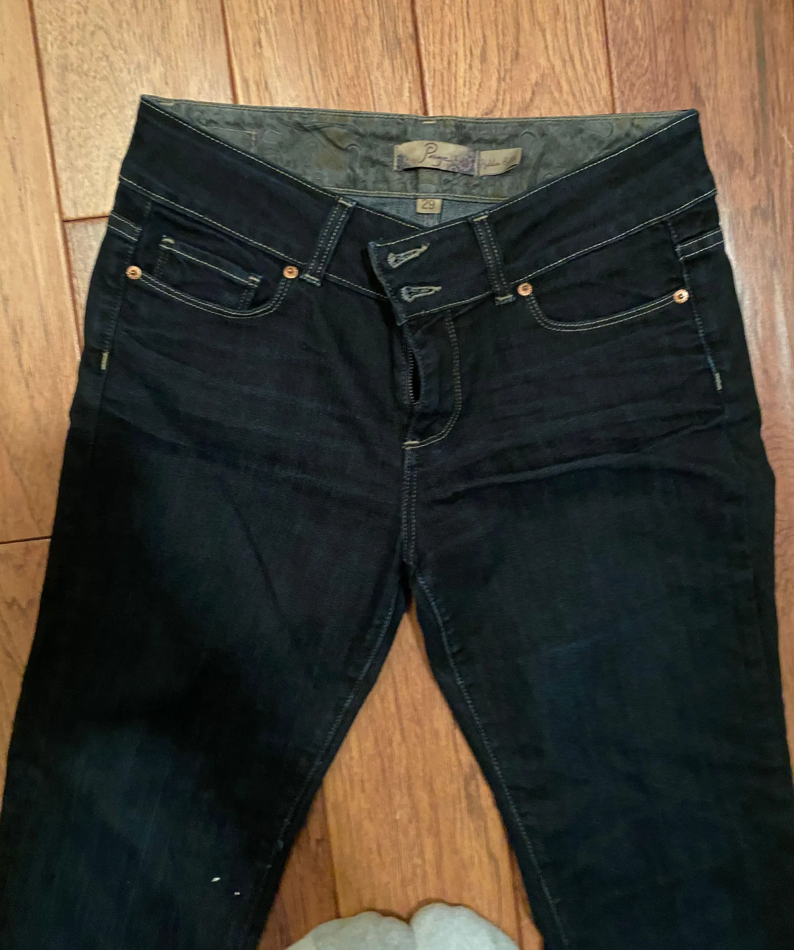 Low Waisted Dark Wash Jeans - Image 2