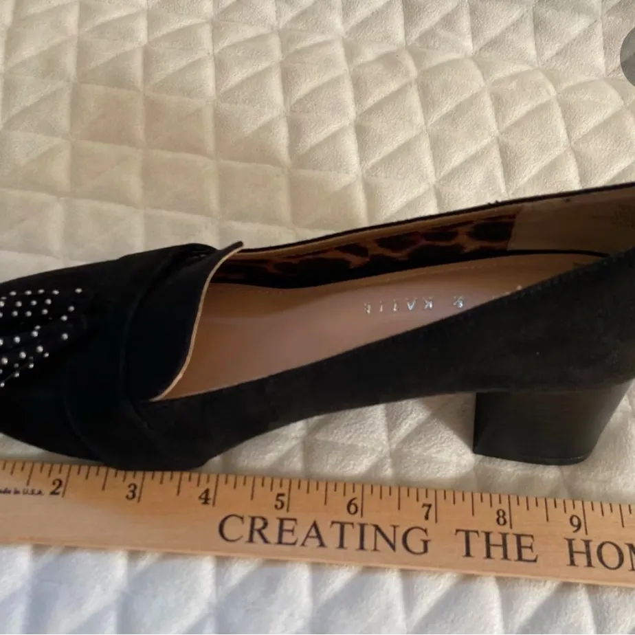 Kelly And Katie Shoes Womens 8 M Beeka Block Heels Pumps Loafers Black Slip On - Image 7