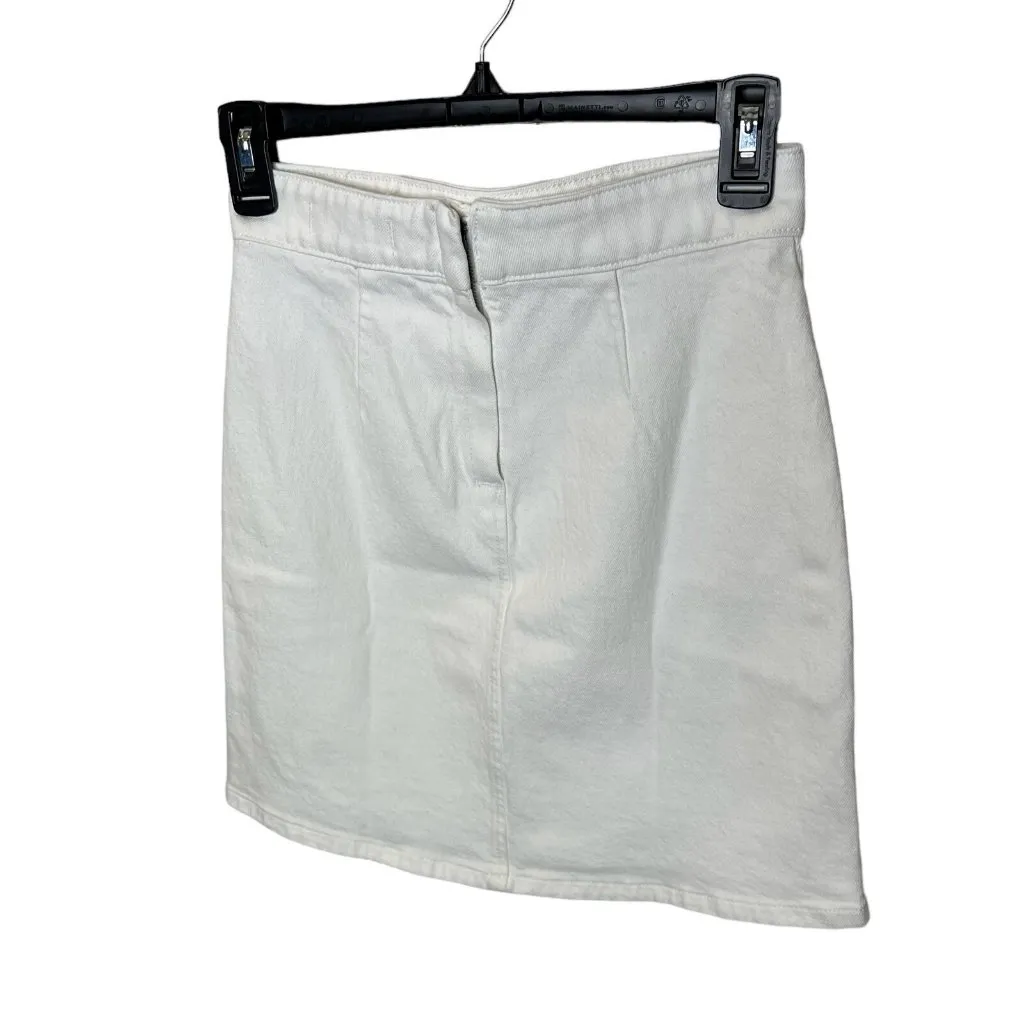 Madewell $70 Denim High Waist Straight Mini Skirt White Size 25 NF953 - Image 5