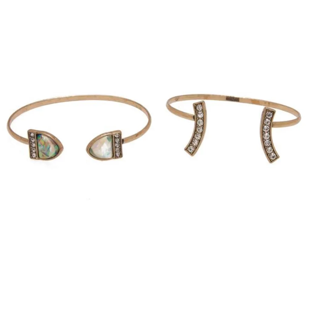 Chloe + Isabel set of 2 gold tone open cuff Bracelets - Image 10
