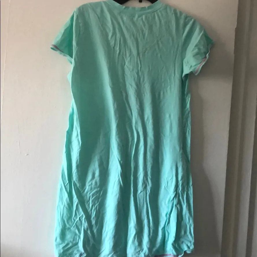 Just Beachy Sandals Pajama Gown Cotton Soft Medium Green - Image 4