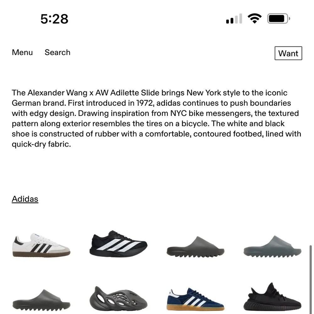 Alexander Wang x AW Adilette Slides White Size 7 - Image 2