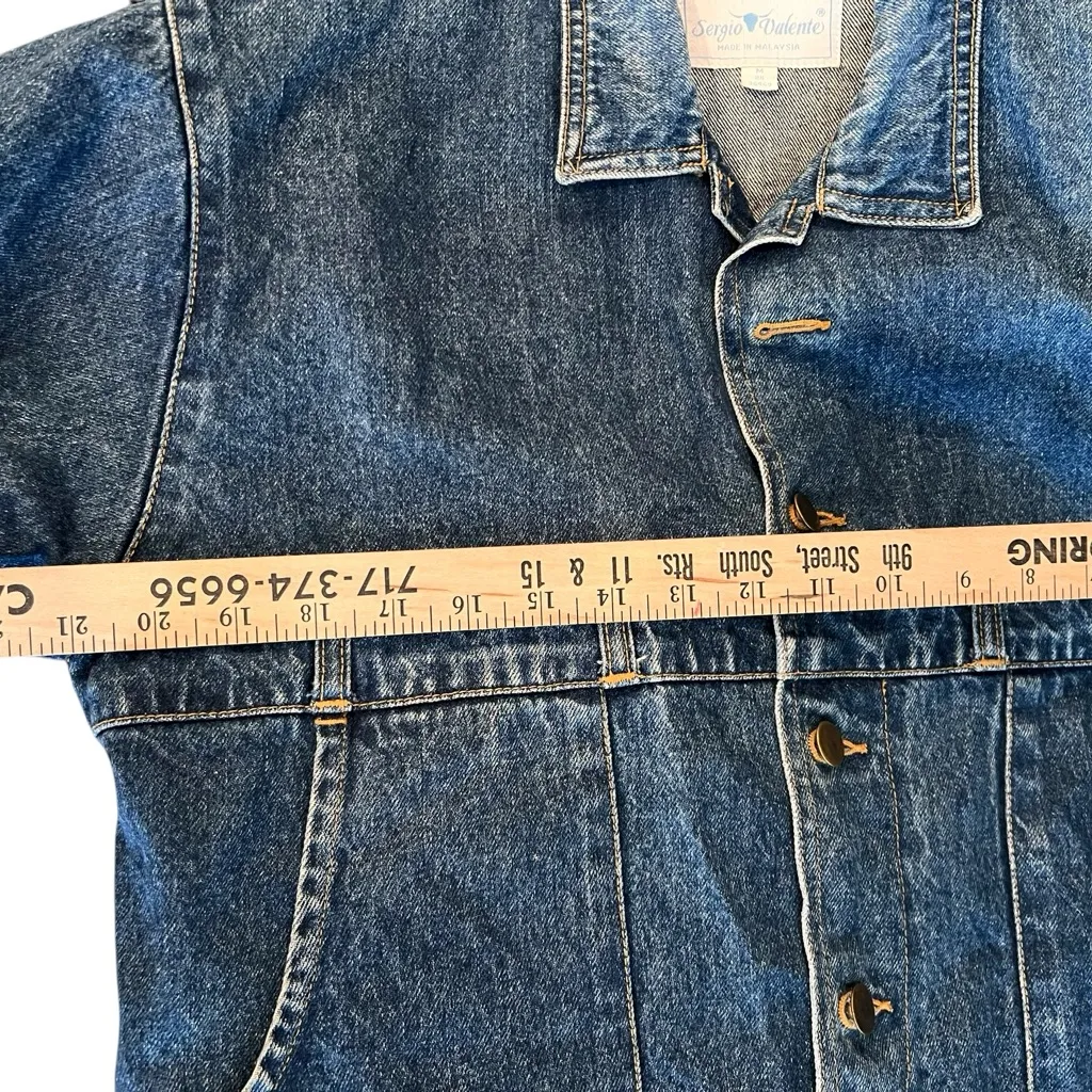 Sergio Valente Women Vtg 80’s Jean Denim Jacket M Back Pockets Baggy Streetwear Blue Size M - Image 9