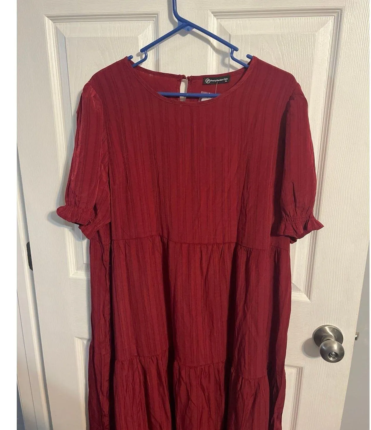 PRETTYGARDEN CHIC Summer Casual Boho Dress Size XL Wine Red New With Tag - Image 5