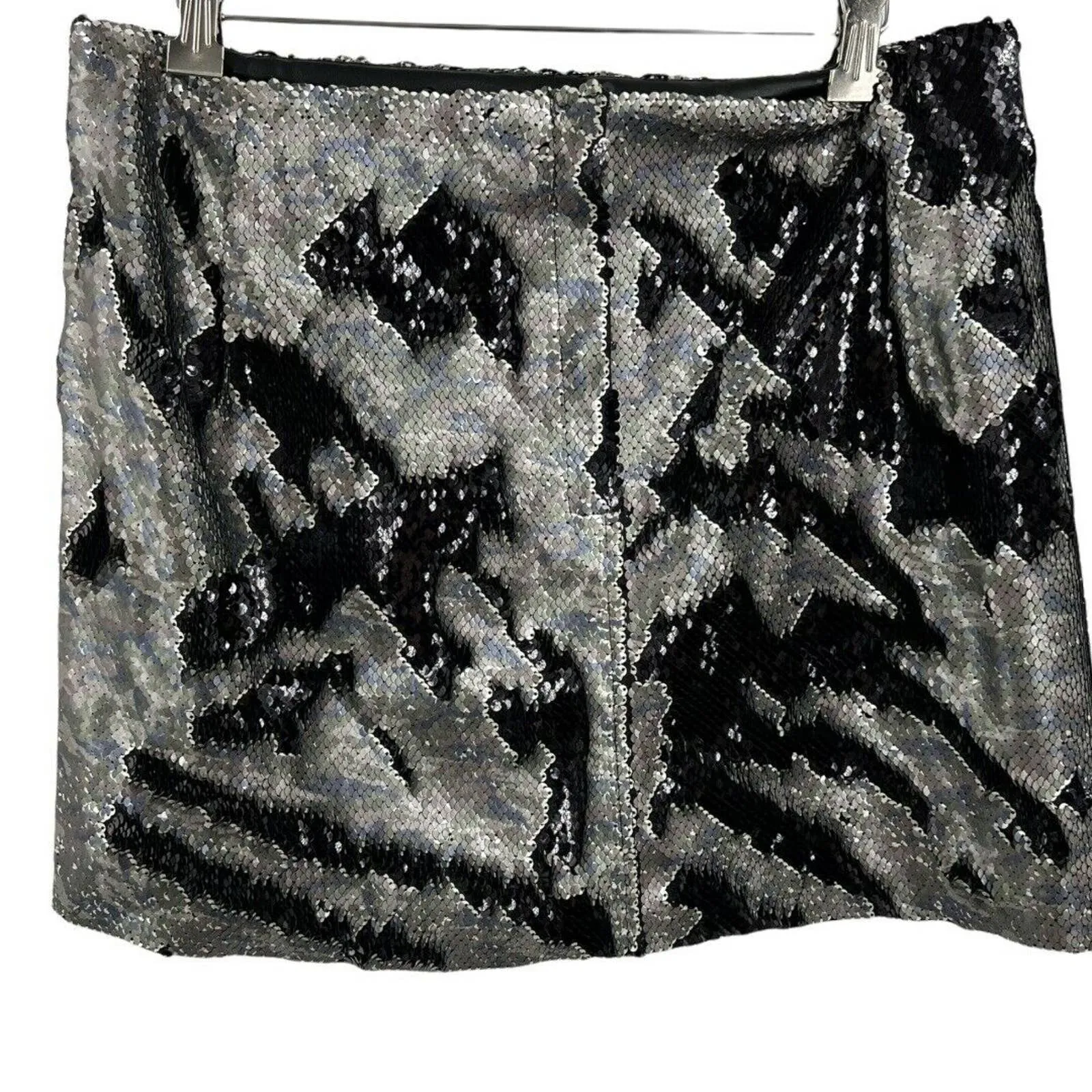 Free People Women's Skinny‎ Sequin Studded Mini Skirt Camo Size 10 F19R08506 New - Image 4