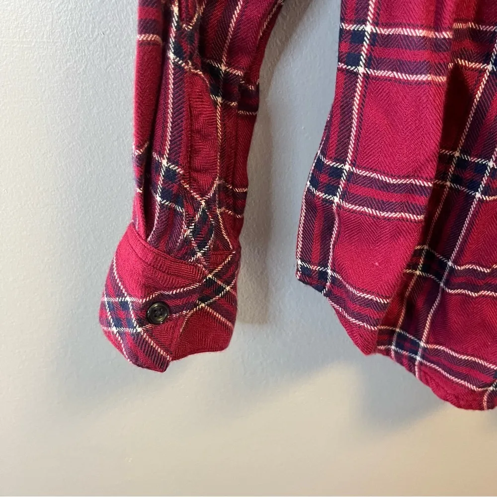 Rails Button Up Hunter Plaid Shirt in Merlot Navy White Sz XS EUC Red Blue - Image 8