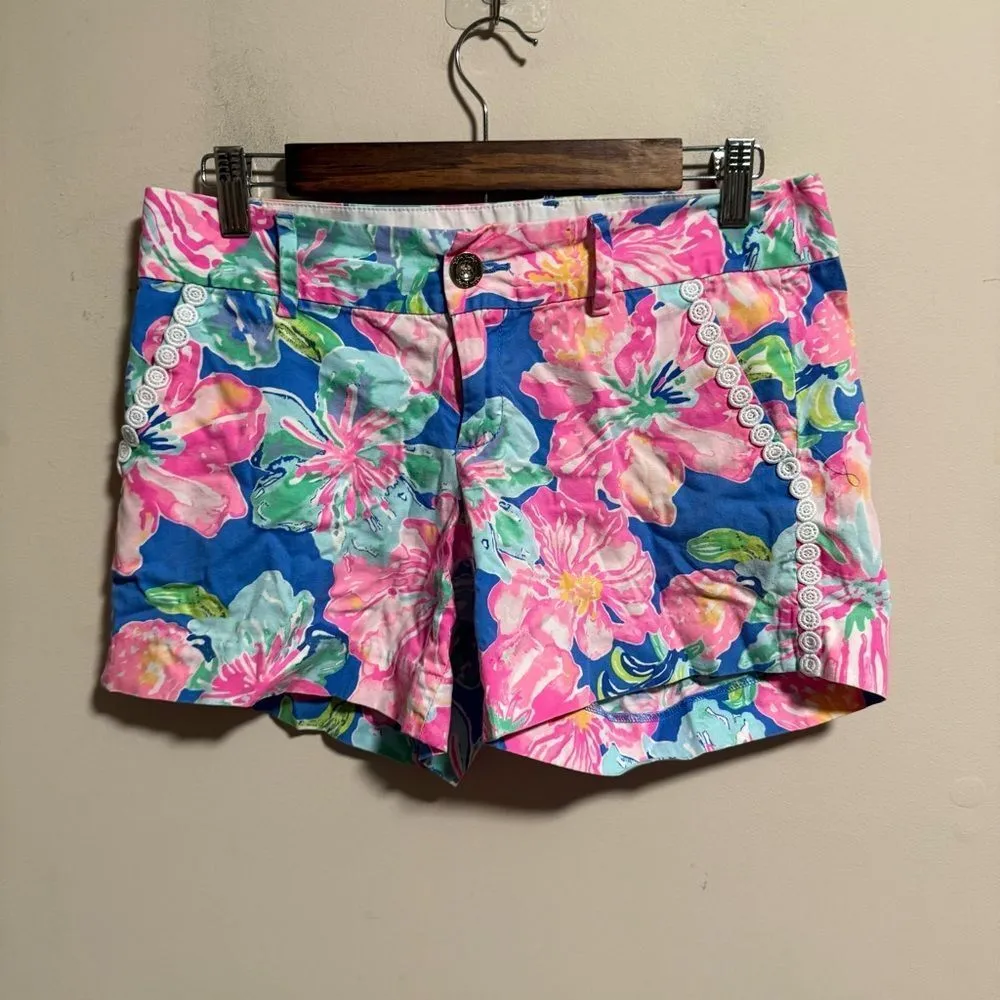 Lilly Pulitzer Callahan Shorts 5" Beckon Blue Jungle Utopia Floral Print- Size 4 - Image 2