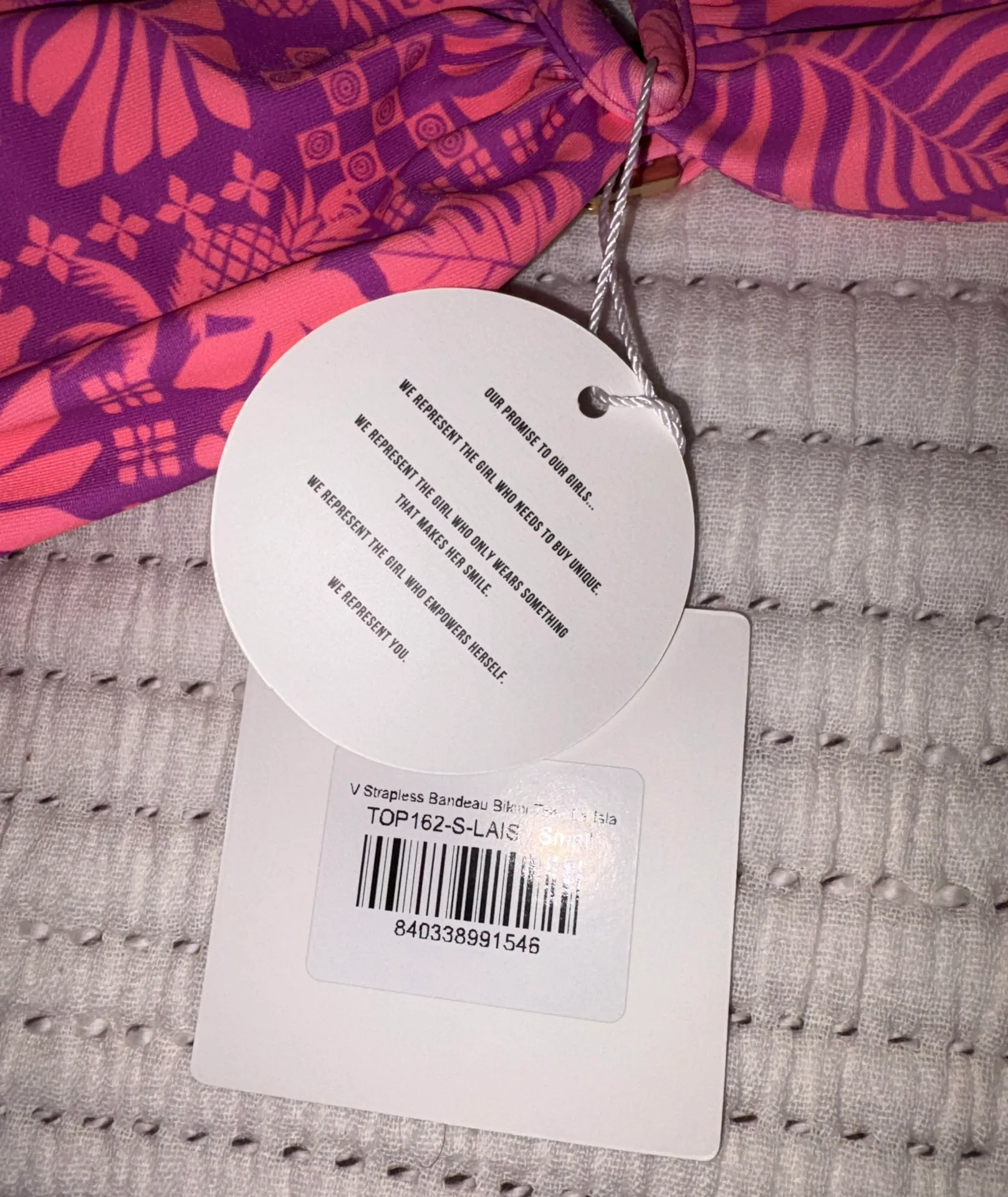 V STRAPLESS BANDEAU BIKINI TOP - Image 3