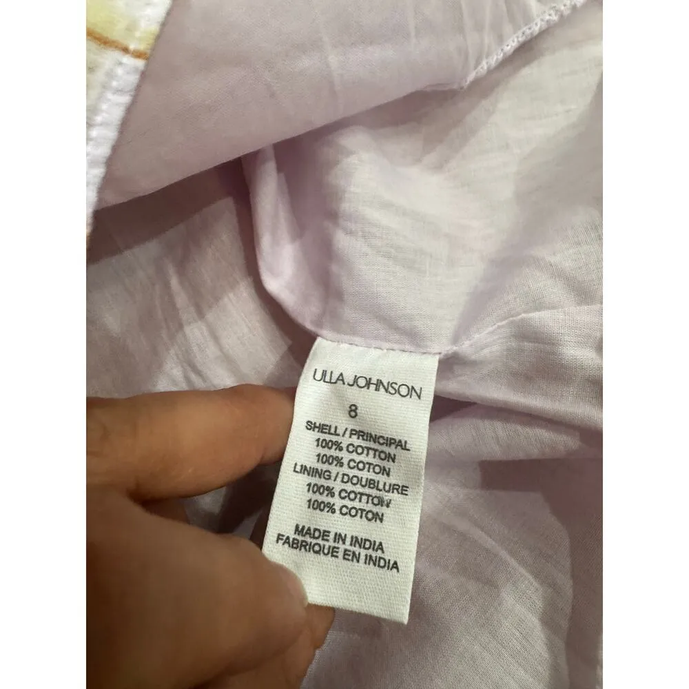 ULLA JOHNSON Noelle open back Maxi Sundress Dress In Pale Lilac/soft pink sz 8 - Image 6