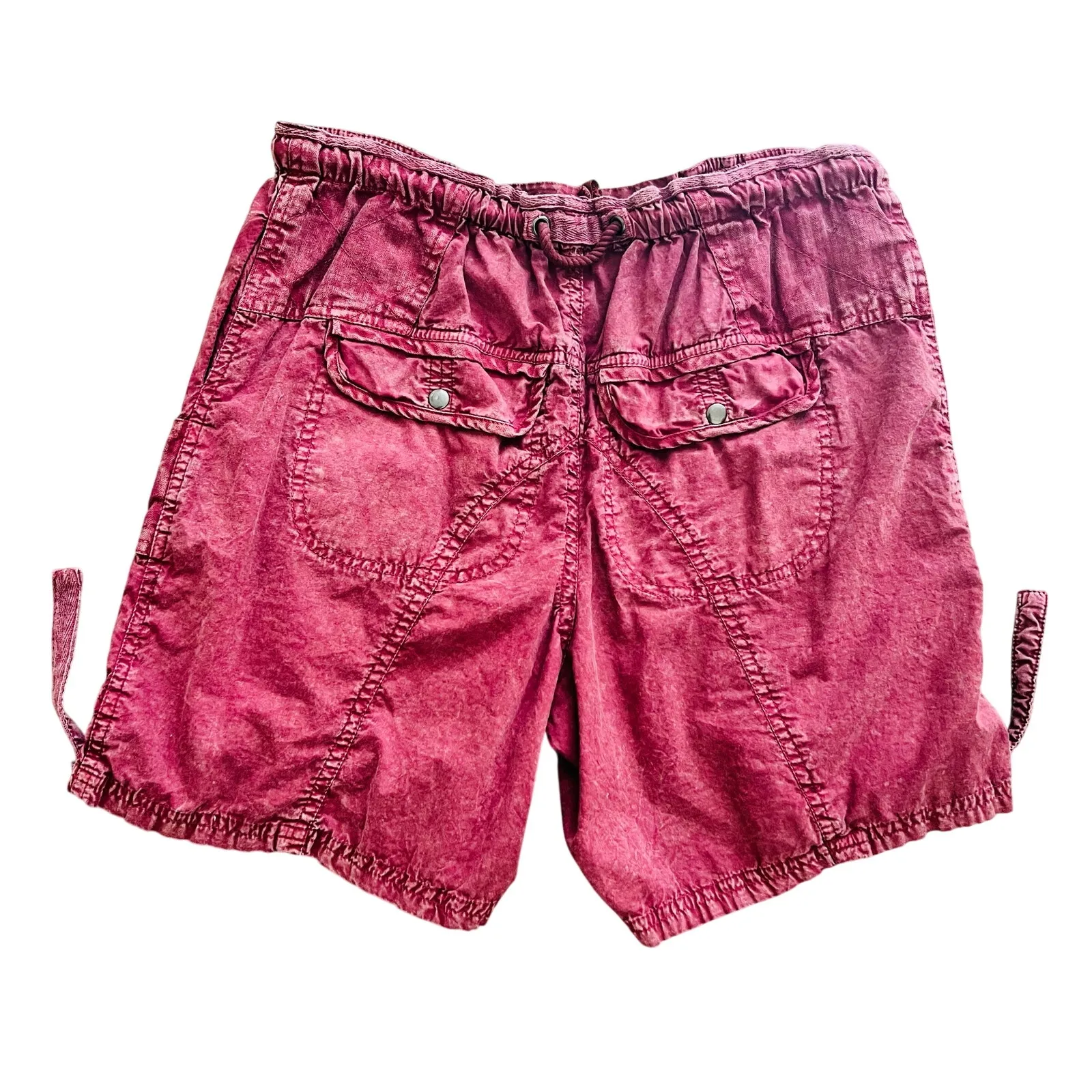 Free People Moon Bay Parachute Shorts XS NWOT Cargo Utility Low Rise Harem Red - Image 5