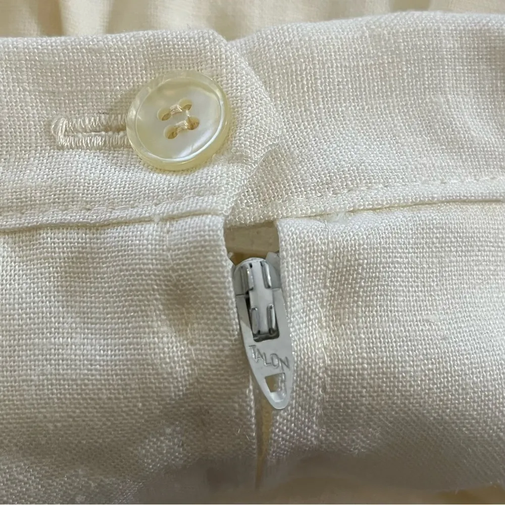 Vintage 70s Rrrrruss Russ Togs Midi Pencil Skirt Linen Off White 16 - Image 8