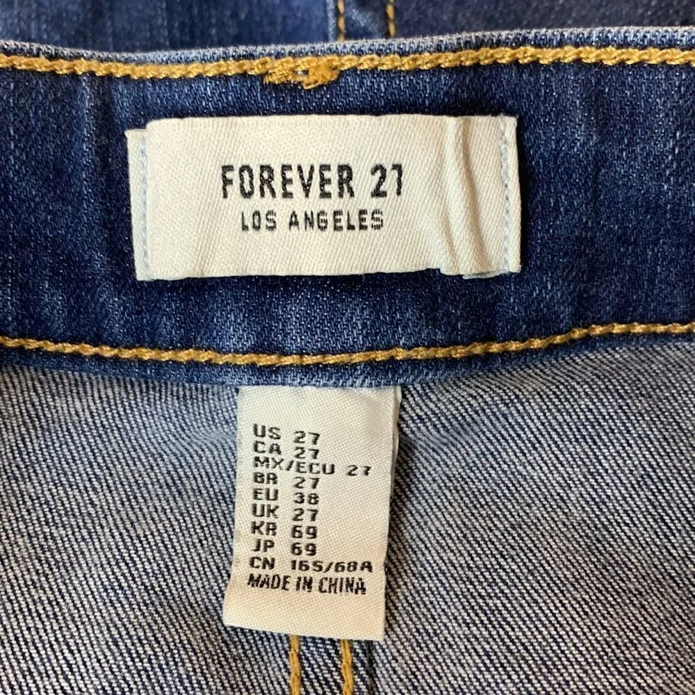 Forever 21 High Waist Cut Off Jean Shorts Size 27 - Image 3