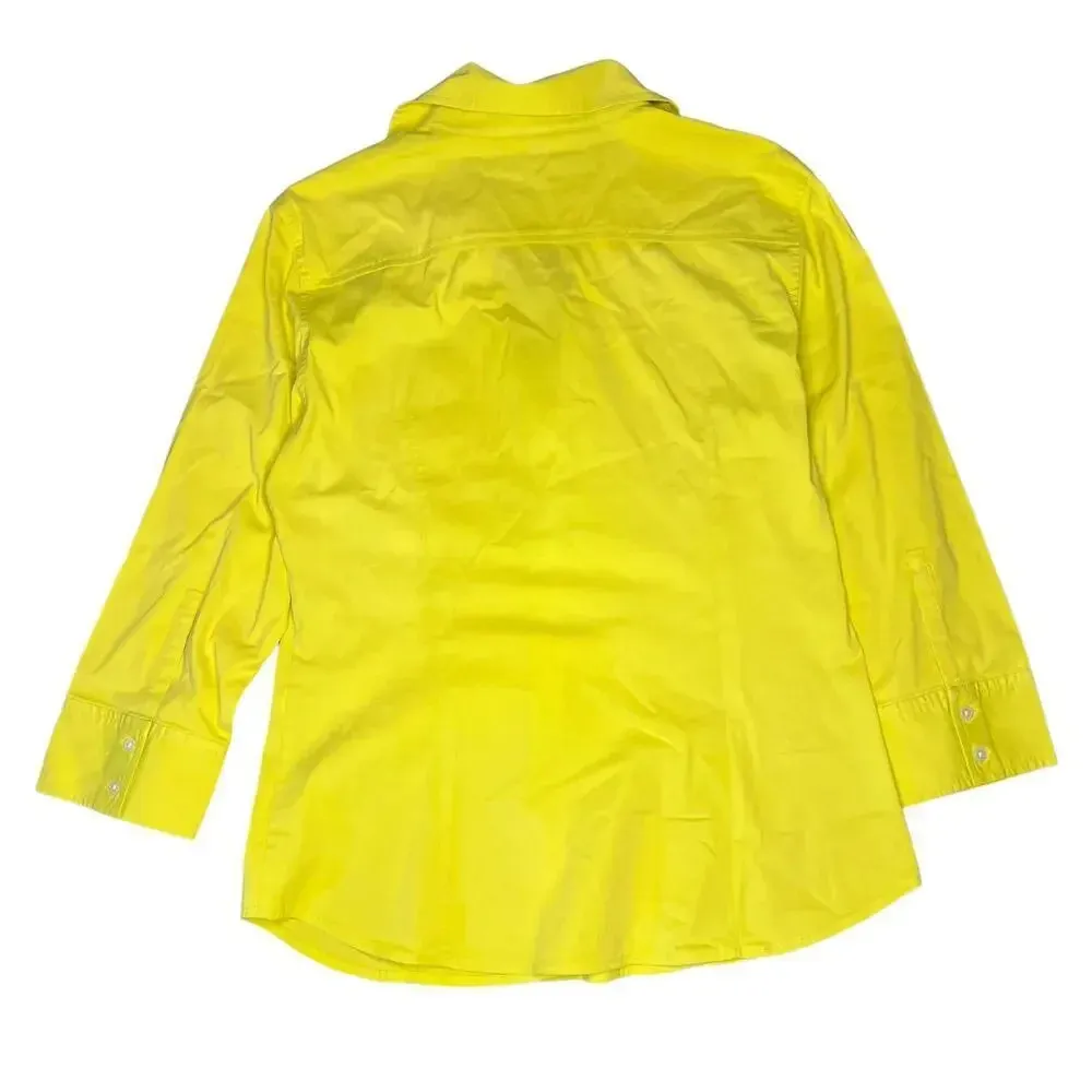 Express Design Studio‎ Women's Medium Yellow Button - Image 3