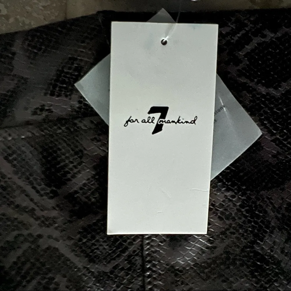 7 For All Mankind Snake Print Faux Leather Leggings Size L, NWT $175.00 - Image 8