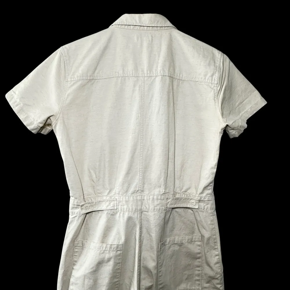 Outerknown S.E.A. Suit Women's Utility Jumpsuit Medium Natural Organic Cotton Tan - Image 8