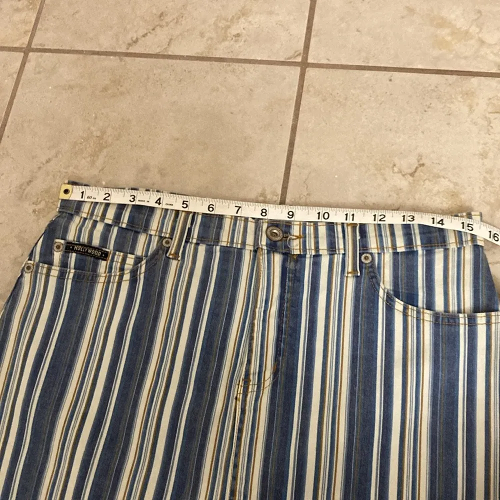 Hollywood Jeans Striped Jean Skirt Size 10 - Image 9