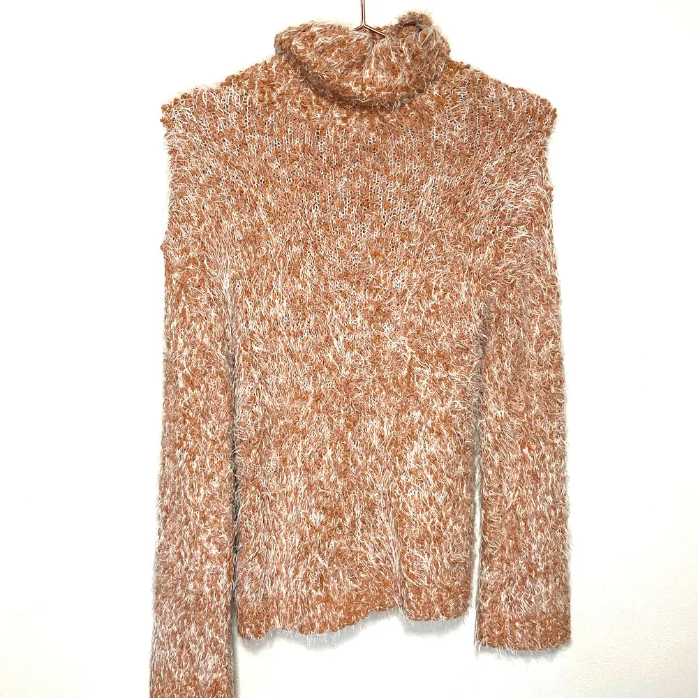 Abound Fuzzy Knit Turtleneck Sweater Tan Lion Marl Long Sleeve XXS NWT - Image 6