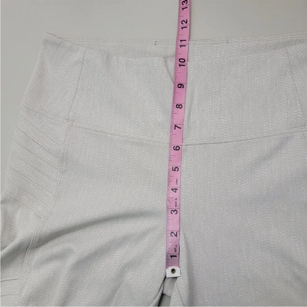 Athleta Delancey Taupe Cream Textured Moto Zip Ankle Tight Leggings Size L - Image 10