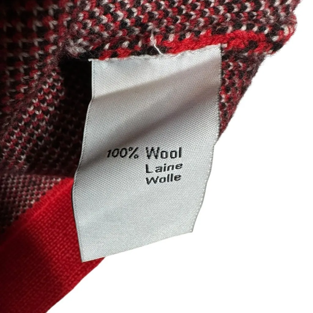 Neve Red Wool Nordic Snowflake Sweater Vest Zip Front Size Small - Image 8