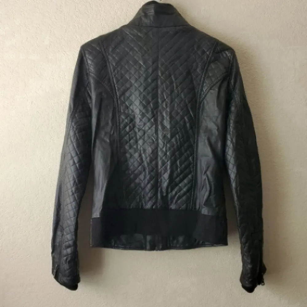 Guess Faux Leather Jacket Black L - Image 5
