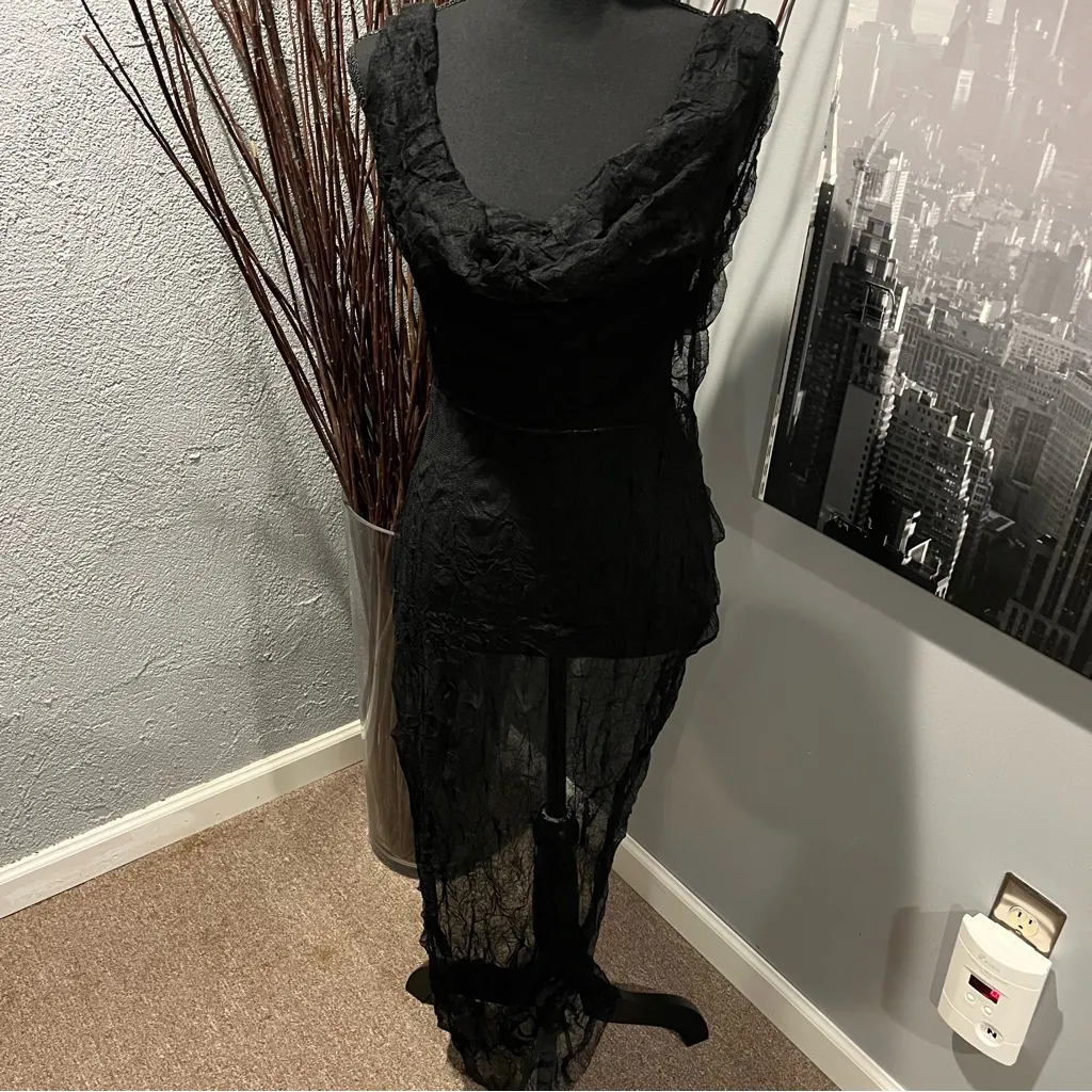 🍒NWT PRETTY LITTLE THINGS COWL NECK MESH MAXI BEACH DRESS SIZE 8🍒 - Image 2