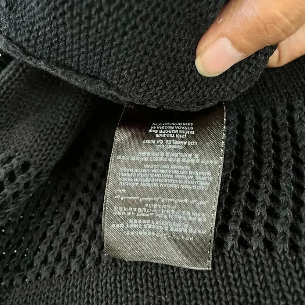 GUESS Women's‎ Black Sheer Open Knit Pullover Sweater Size Large - Image 7