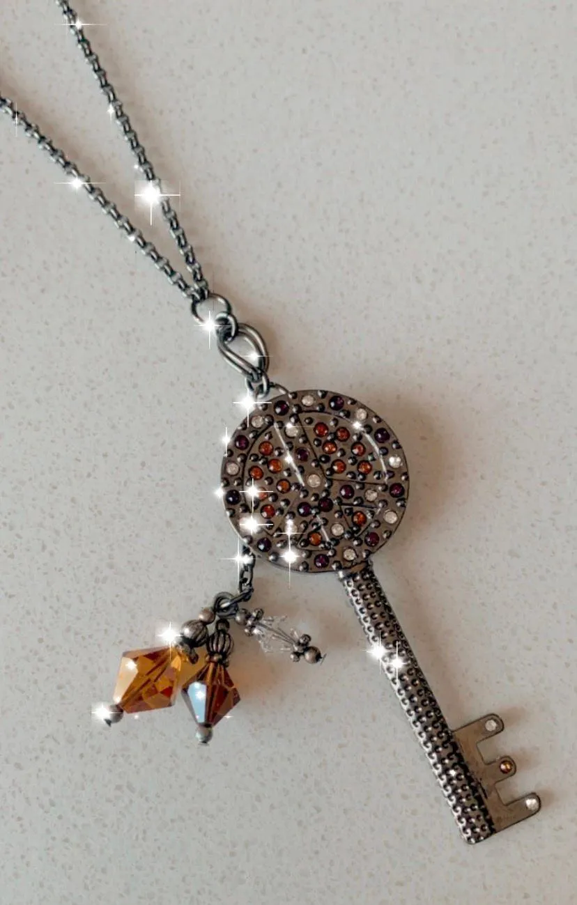 Boutique Dark Silver Orange Crystal Set - Image 7