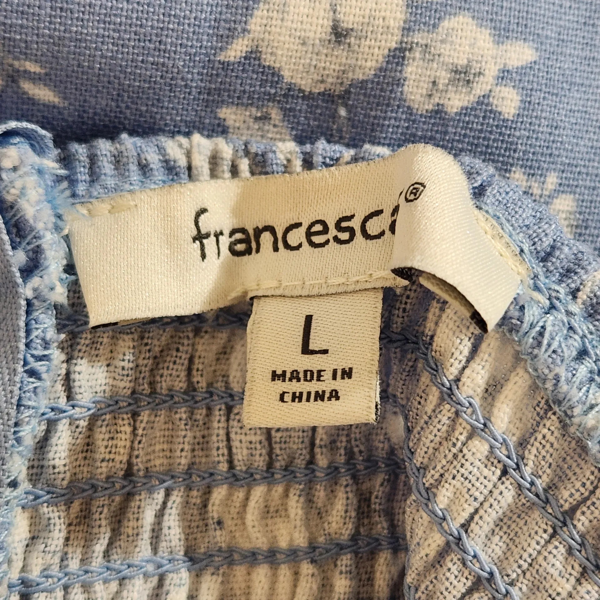 Francesca’s Blue Floral Dress with Puffy Sleeves Size Large Wedding Guest Dress - Image 7