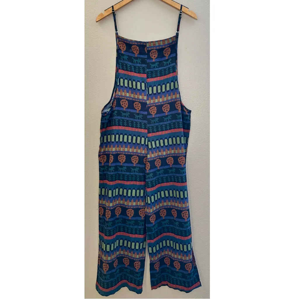Sacred Threads Multicolor Patterned Cotton Jumpsuit with Pockets Bohemian - Image 7